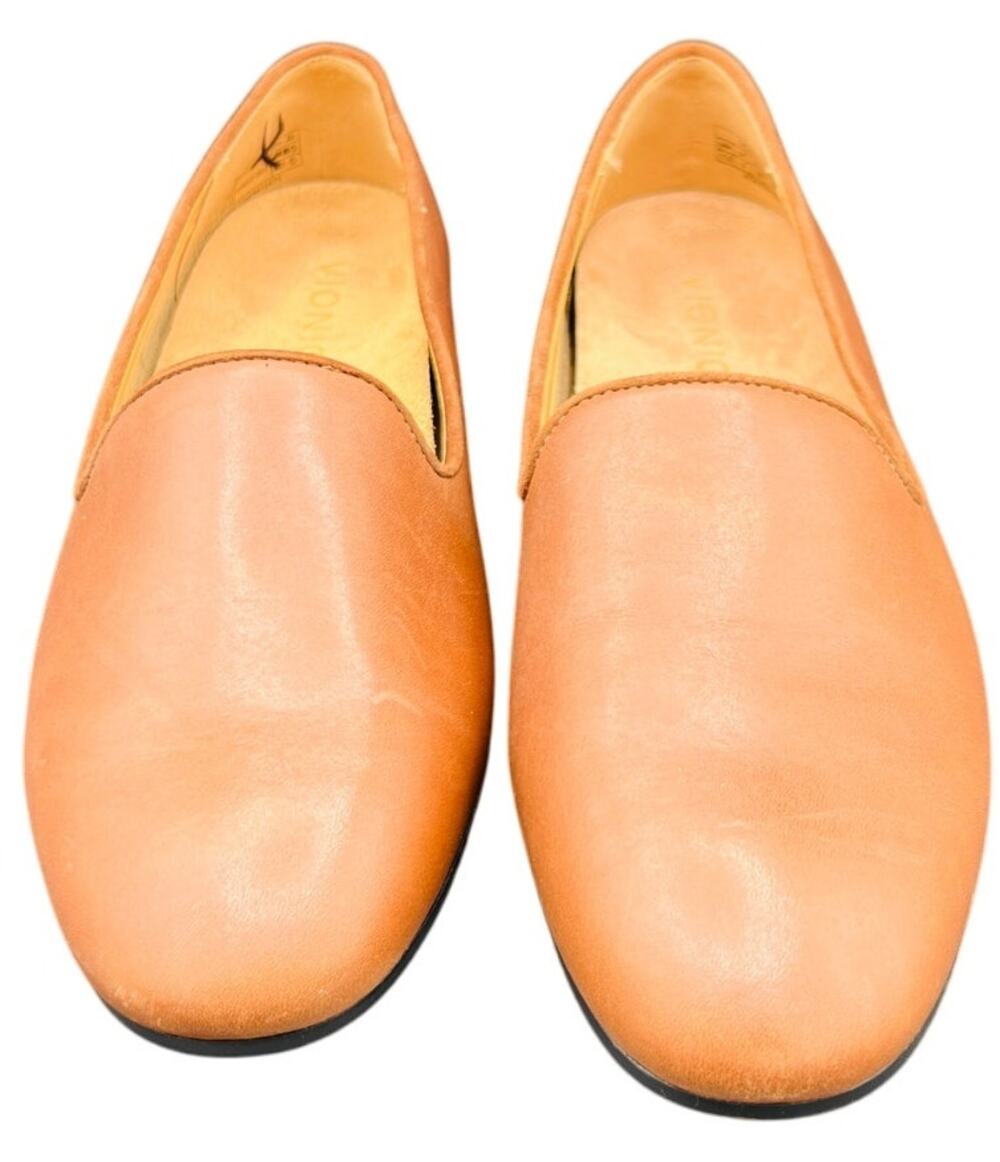 👠NEW  Vionic Willa II Tan Leather Flats Women’s 7.5 Comfort Arch Support